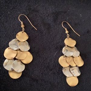 Silver and gold tone earrings